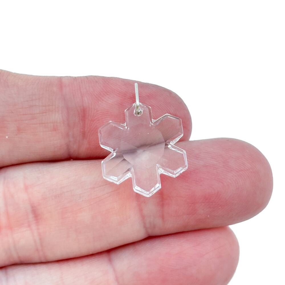 Vintage Sterling Silver 925 Crystal Snowflake Pendant